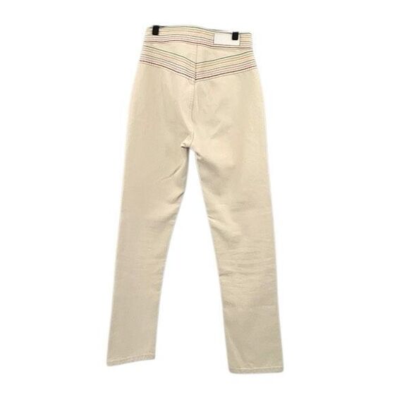RE/Done Ecru Blanca Miro Stove Pipe Button Fly Cotton Straight Leg Jeans Size 24 - Picture 5 of 9